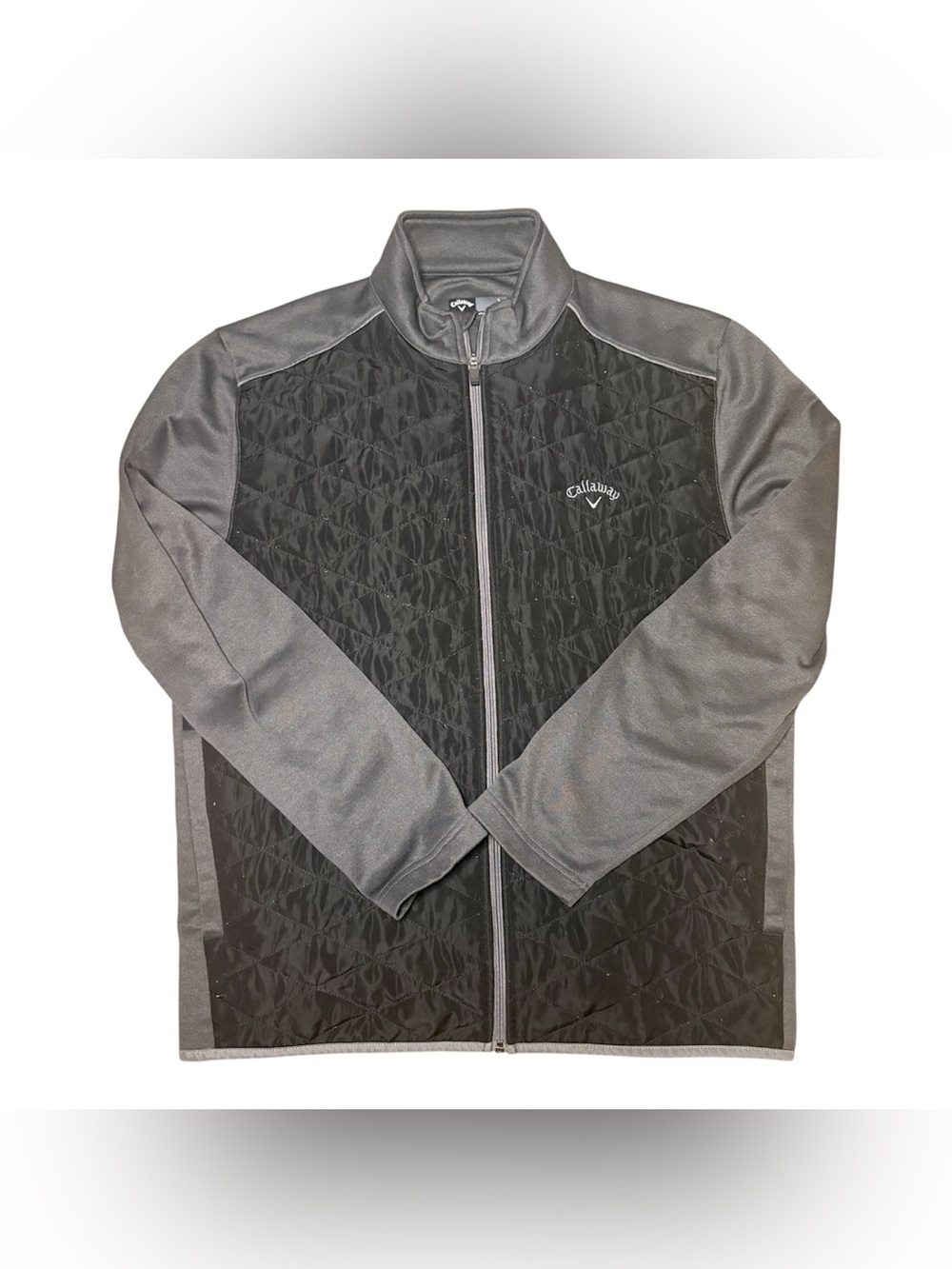 Callaway Golf Weather Series Jacket Men Size L Gray Black Full Zip Quilted